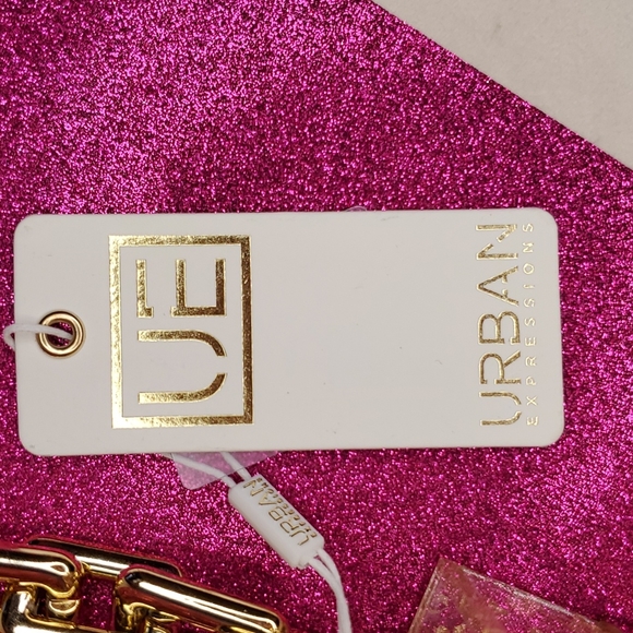 πHPπUrban Expressions πNWTπ Acrylic Gold Foil Box Bag & Gold Chain Handle! - Picture 11 of 15